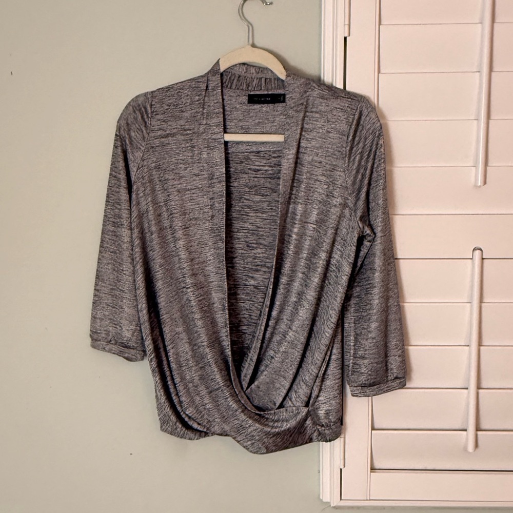 The Limited Gray Marled Draped Front Cardigan Size S